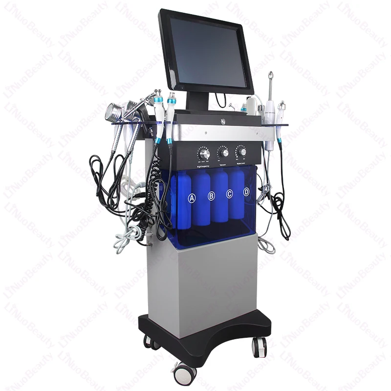 14 IN 1 Diamond Peeling Hydro Microdermabrasion Oxygen Jet Aqua Facials Skin Care Cleaning Hydra Dermabrasion Facial Machine
