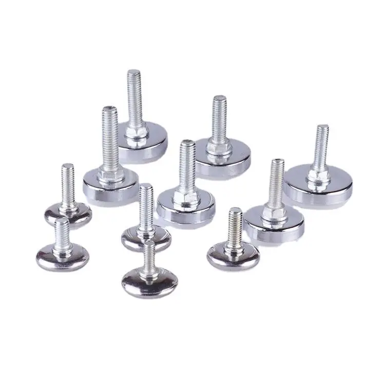 Adjustable Table Leg Screw Leg Leveler 3/4 with M6 Thread Anti Slip Head Non Slip Mat Round Shape M10 Size Contemporary