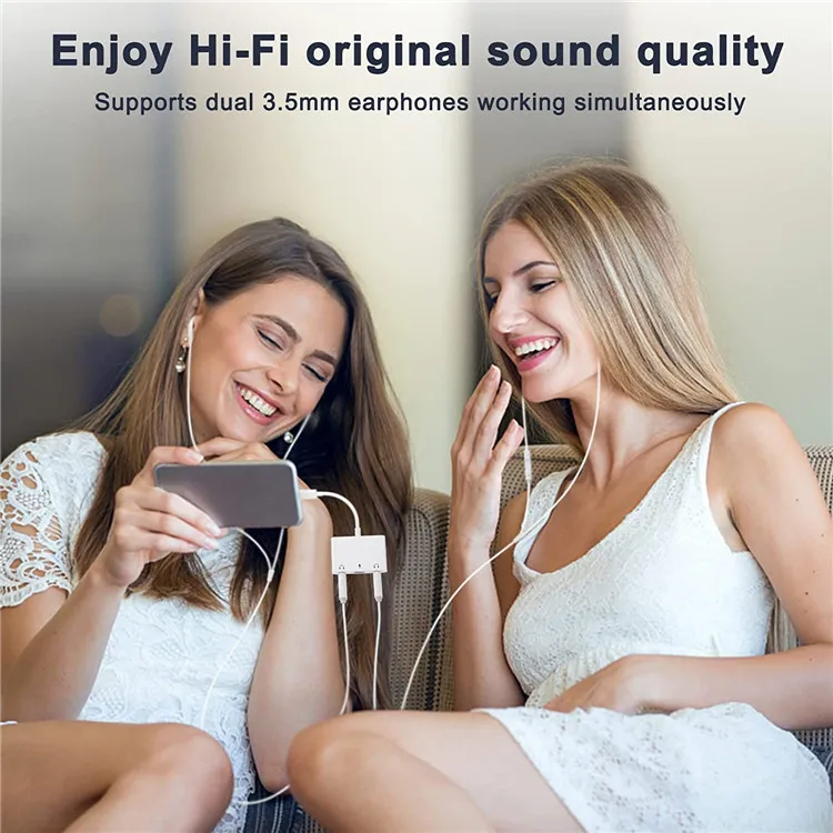 USB C to 3.5mm Audio Adapter, 3 in 1 Aux to USB C Headphone Splitter Dual 3.5mm Audio Jack and PD 60W Fast Charging