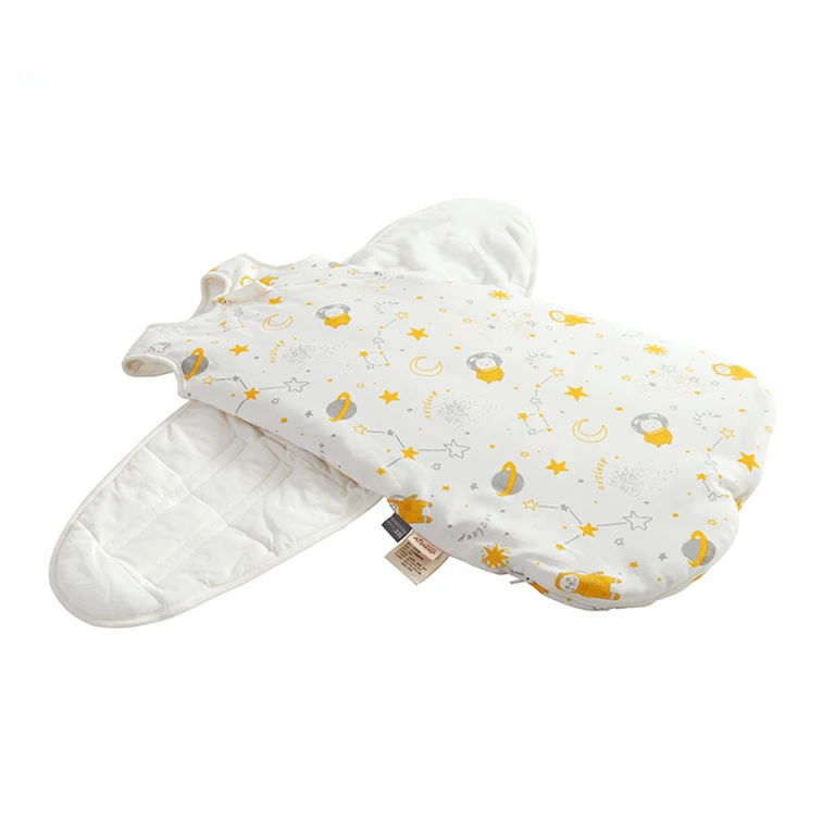
Hot Sales Innovative Products 100% Organic Cotton 6 Layer Muslin Adjustable Baby Sleeping Sack With Pillow 