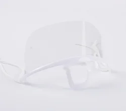 Hot selling custom PET reusable anti-saliva fog food hygiene plastic transparent face mask with shield Transparent mask