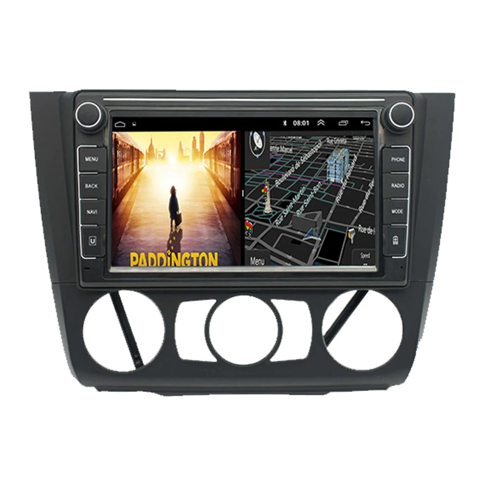 
 Support Google Play Car Radio Player with Picture in Picture GPS Radio BT WiFi RDS Radio for BMW X1 Manual air conditioning  