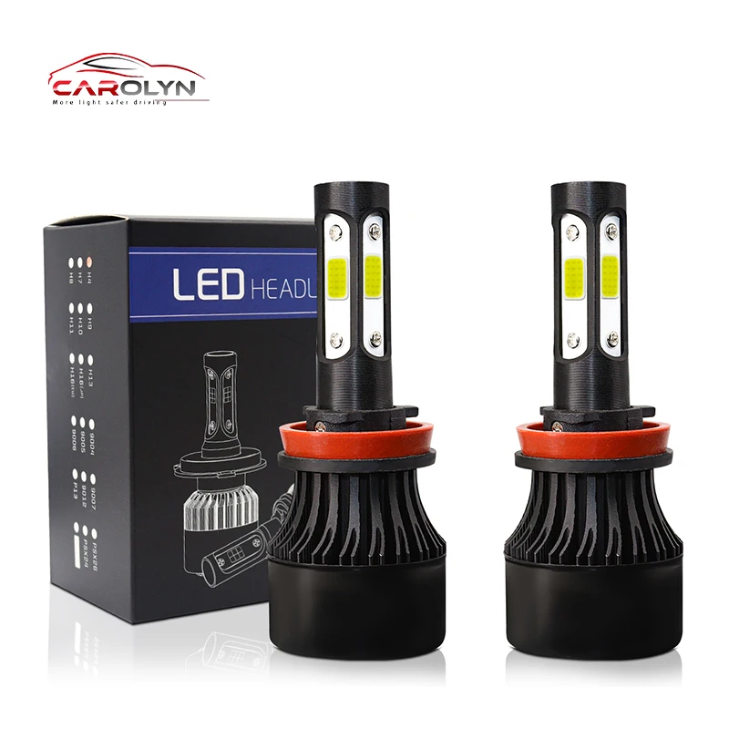 Infitary High Lumen Led H7 Headlight H4 4 Side Cob Auto Headlight Bulb 9005 9006 9012 H11 H3 Motorcycle H4 Auto Led Light Bulbs