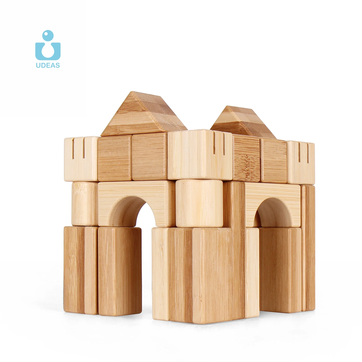 Eco friendly children educational bamboo building blocks/80pcs stacking sets baby natural bamboo building block toys kids
