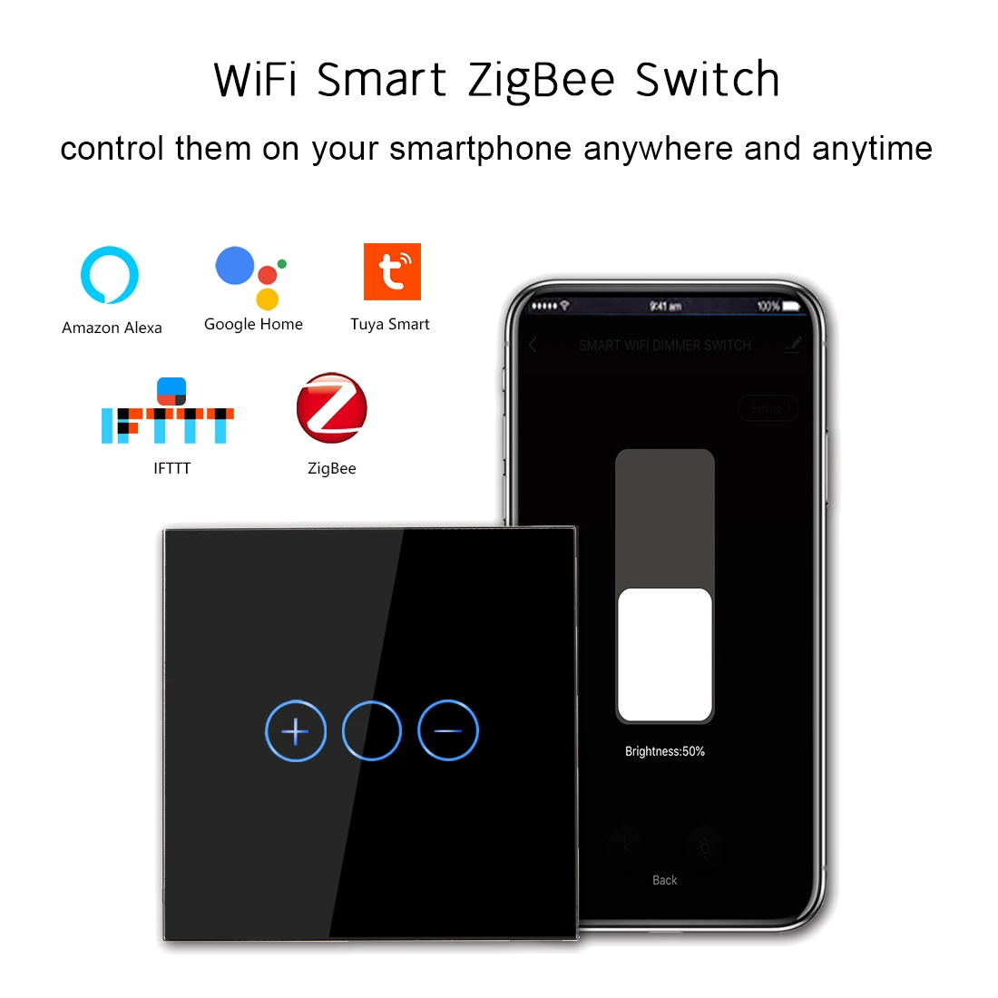 Bingoelec Manufacture 1Gang 1Way High Smart Home European Style Zigbee Led Dimmer