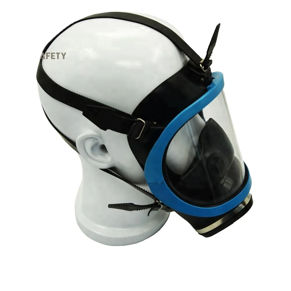 High Quality Blue Activated Carbon Filter Face Mask Respirator With PC Visor