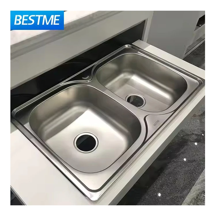 Кухонная раковина BESTME с двойным внутренним креплением кухонная из нержавеющей стали
