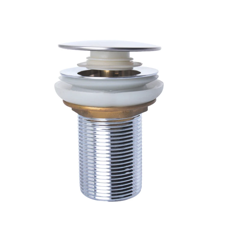 Premium Clack-Clack Pop up Brass Ceramic Wash Strainer Drain Stopper Water Drainer