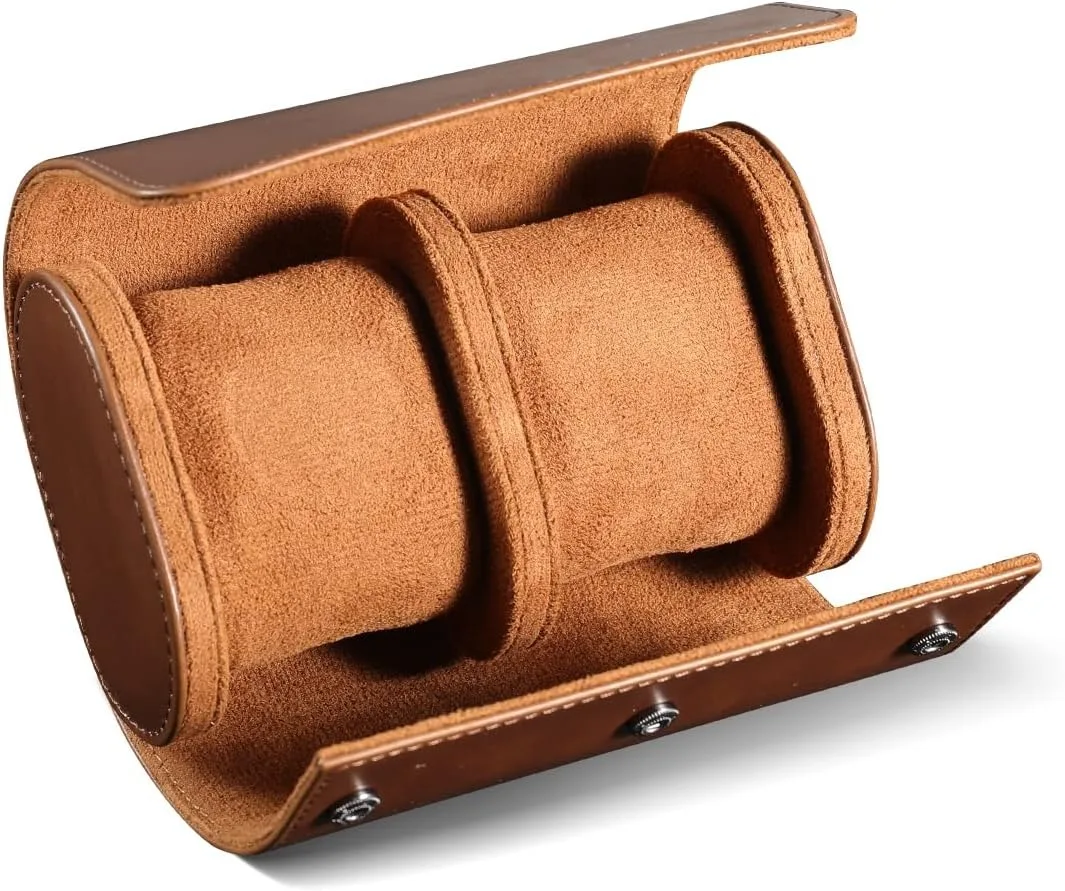 Luxury Handmade Travel Watch Roll Box Custom Logo Embossed Single PU Leather Case UK Watch Brand Luxury Custom Watch Boxes Cases