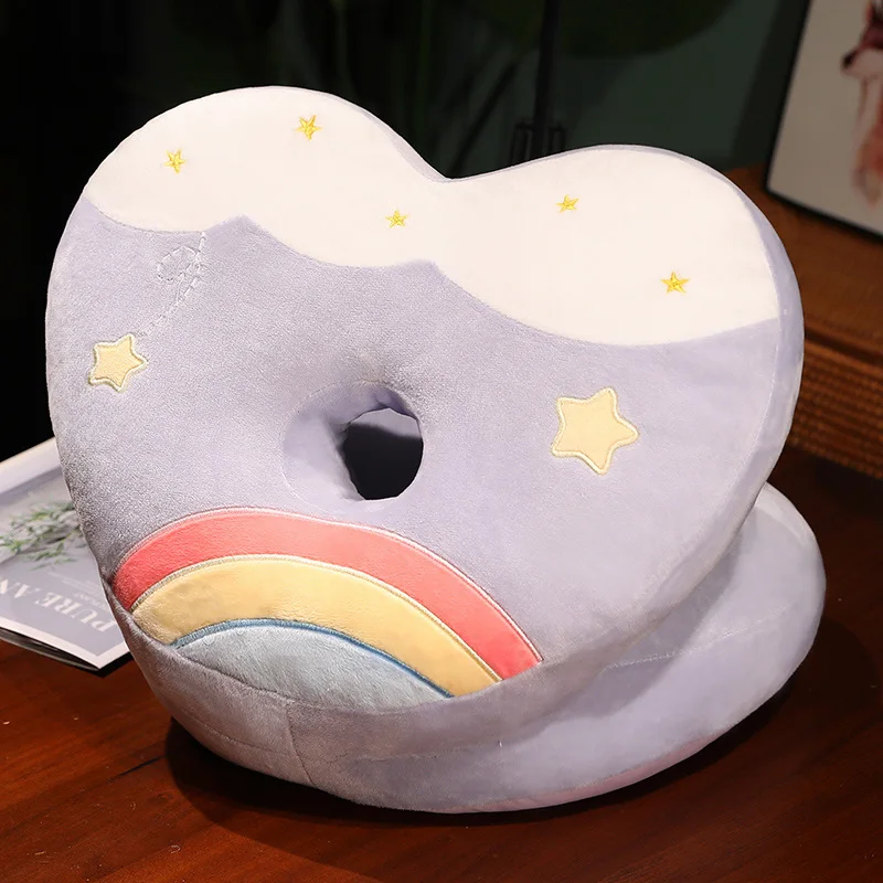 Custom Plush Cute Rainbow Colorful Hand Warmer Doll Stuffed Animal Toys Christmas Home Decorations Back Cushion Pillow Toy