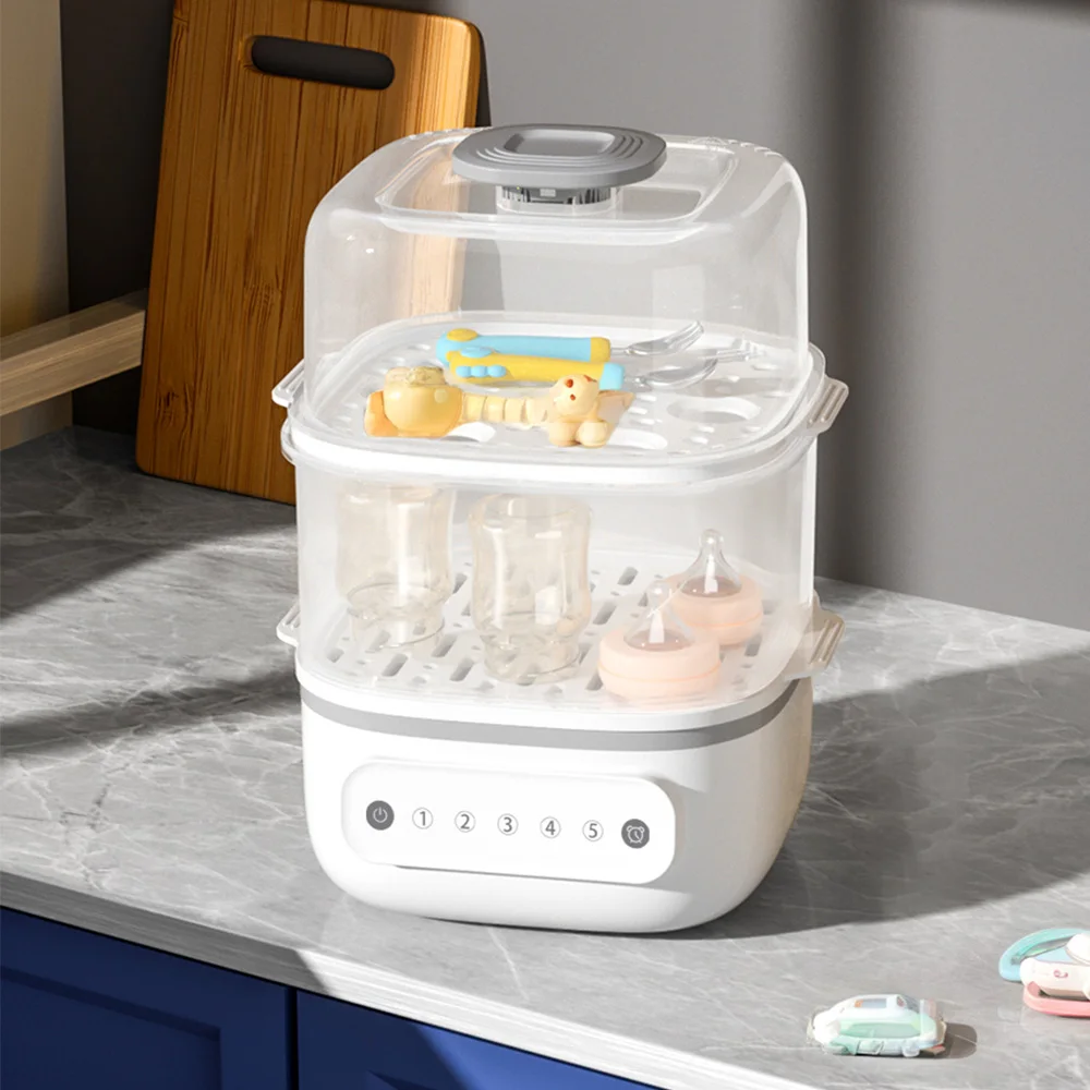 Custom logo factory price fast steamer bottle sterilizing machine baby milk bottle sterilizer