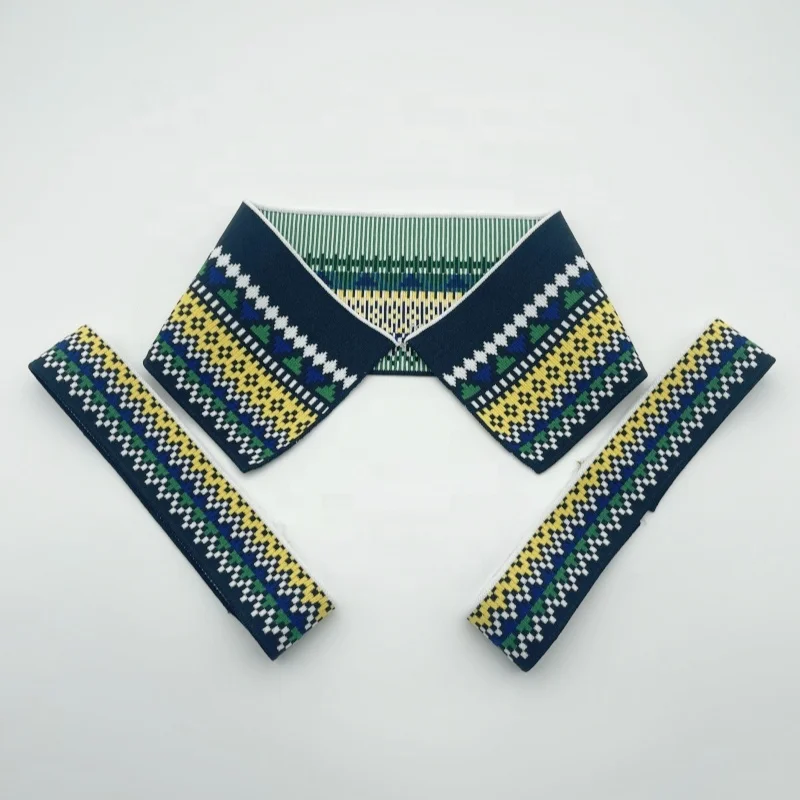 Factory price high quality OEM jacquard rib knit trims for collar and cuffs garment accessory