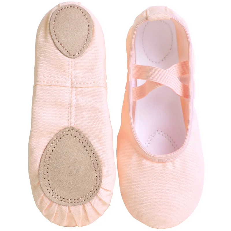 Kids Soft Ballet Slippers Pink Ballet Dance Shoes Gymnastics Training Shoes for Girls Adults