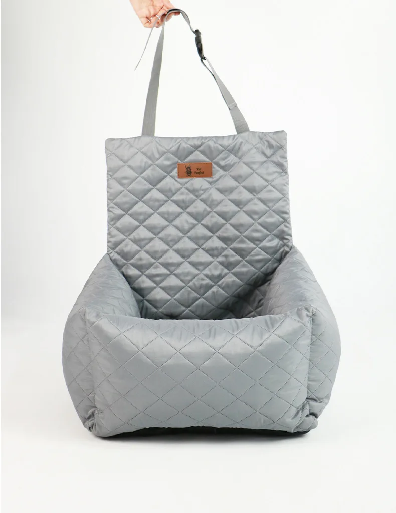 Hot Selling Luxury Solid Striped Pattern Car Booster Seat Cover Modern Style Dog Car Seat Cover for Traveling Made Oxford Fabric