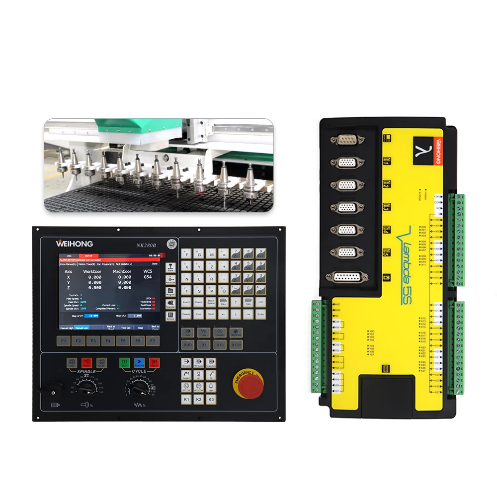 Aubalasti CNC Router NK280B 4-axis Linkage Integrated Control Card use for Support ATC Straight Row Tool Change