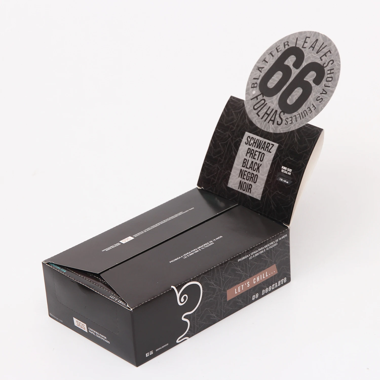 2022 66 black rolling paper smoking paper king size