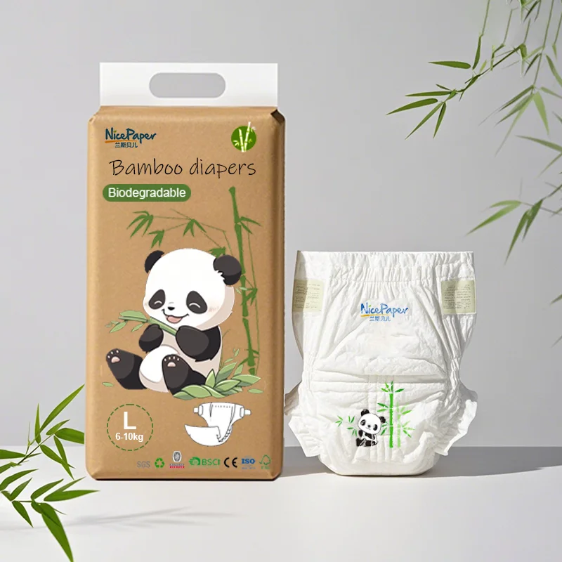 Wholesale Baby Bamboo Diaper Organic Ecologic Infant Free Nature Fiber Biodegradable Disposable Nappy Cotton Eco Friendly nappy