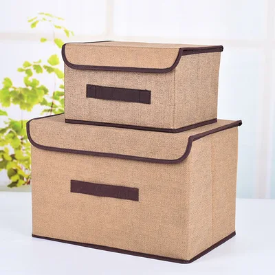Wholesale Decorative Foldable Cubes Nonwoven Fabric Clothes Storage Box With Lids