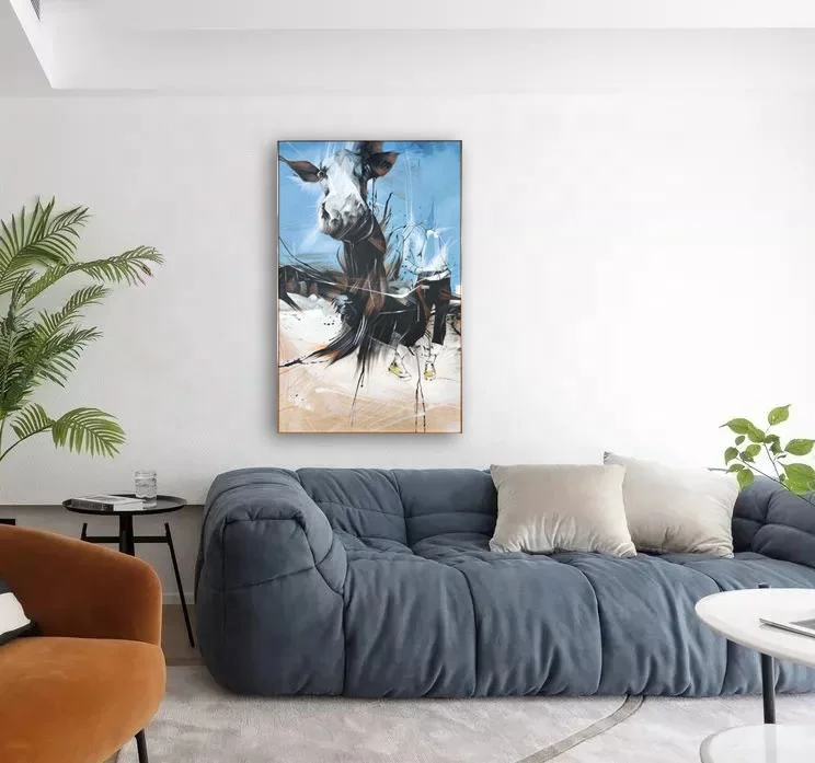 Handmade painting art interior design painting decorative wall painting for hotel living room