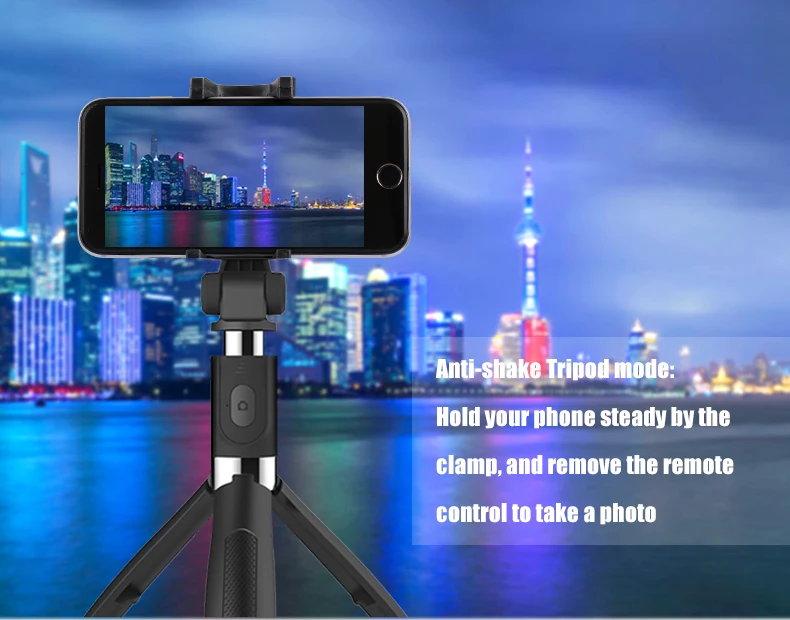 
Hot sale portable selfie stick tripod with remote controller for 4-6.5 inch smart phones iOS phone holder tripod 