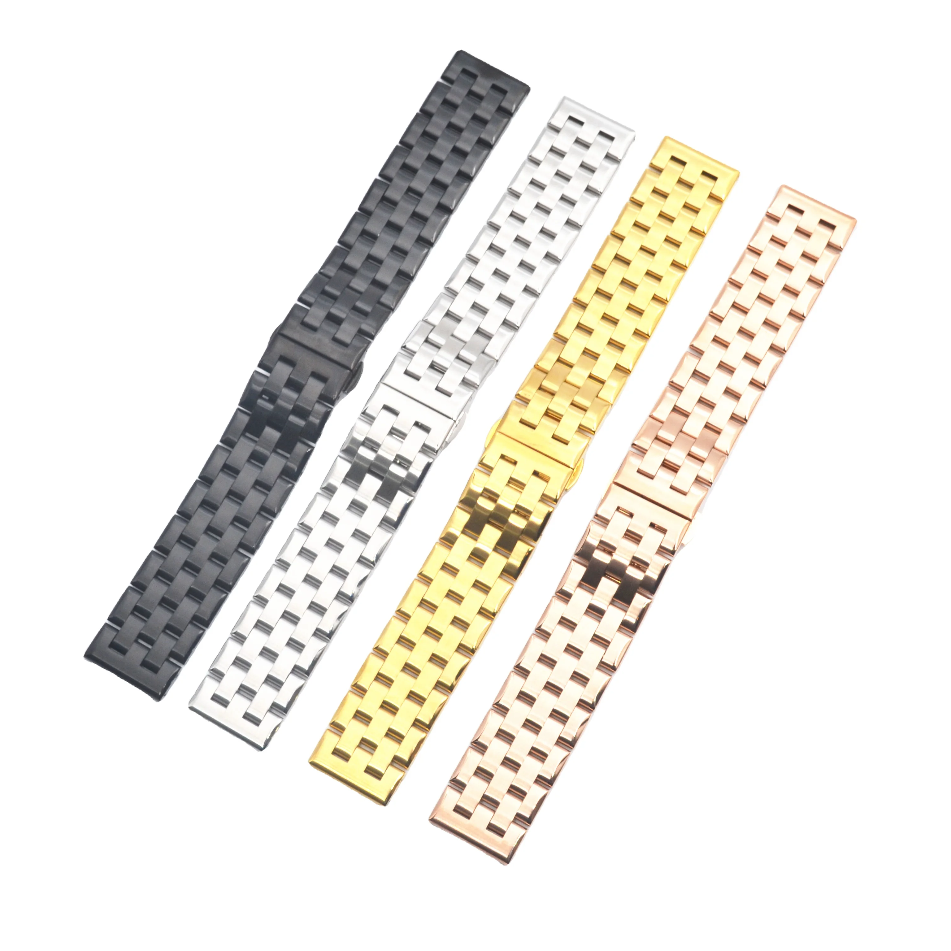 3D New fashion brushed  beveled  304 stainless steel  solid  smart watch bracelet  for customized smart watch bands