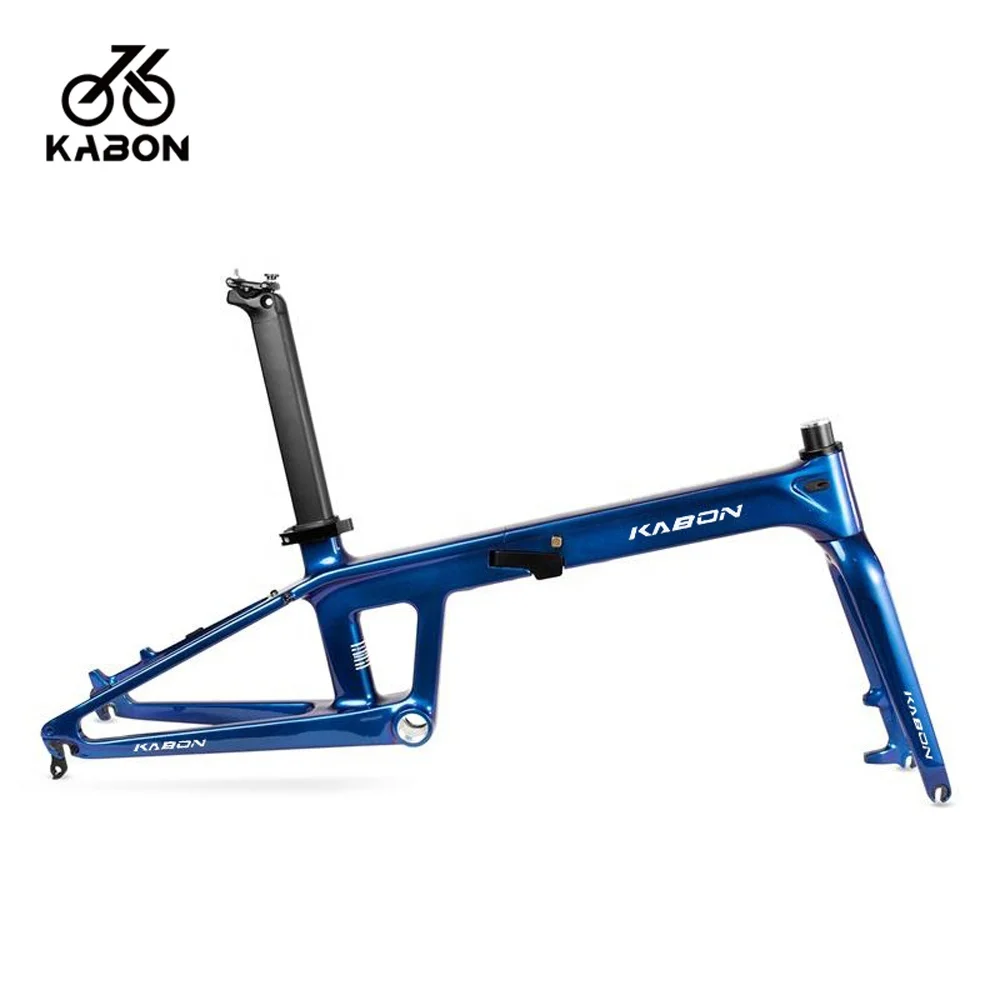 2021 KABON New Model Bicycle Parts Lightweight T800 Carbon Fiber 20-inch Folding Bike Frame Carbon Fiber Road Disc Brakes