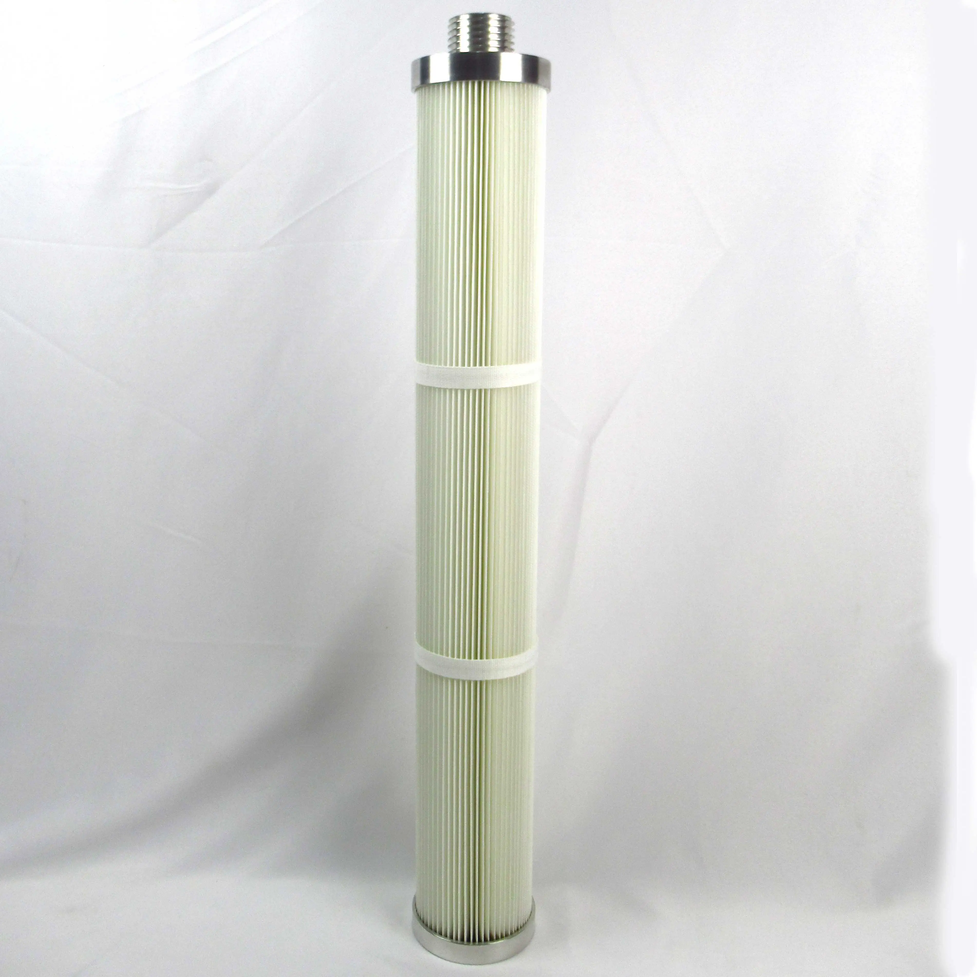 TOPEP Customized Polyester Cloth Air Filter 99.9%high efficiency 42*133*936 Air Dust Filter Cartridge with Aluminum End Cover