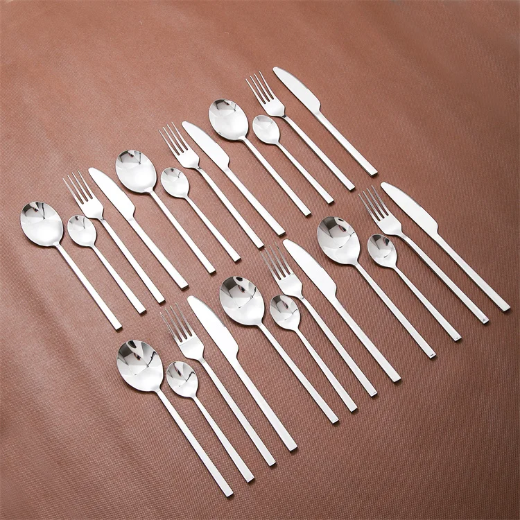 Wedding cutlery organizer 30/24pcs cutleries set silver flatware reusable luxury spoon and fork kitchen stainless steel cutlery