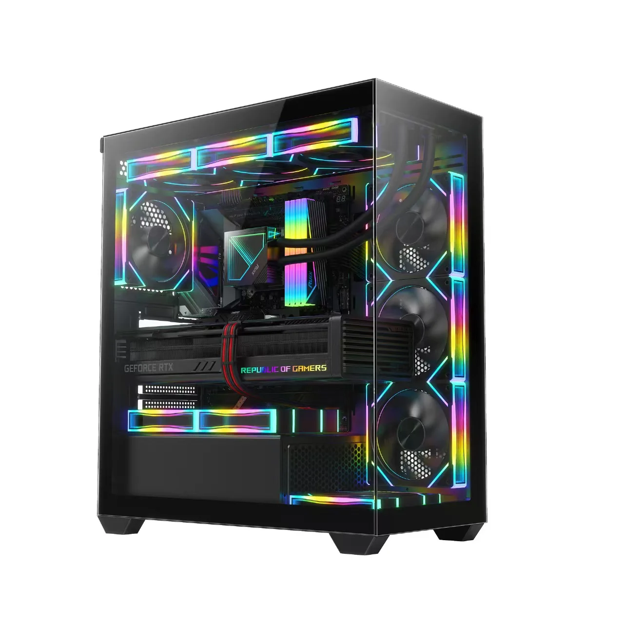New Arrival Micro ATX Computer Case PC Wholesales Super Compatible Gaming Casing with Tempered Glass for PC Gamers