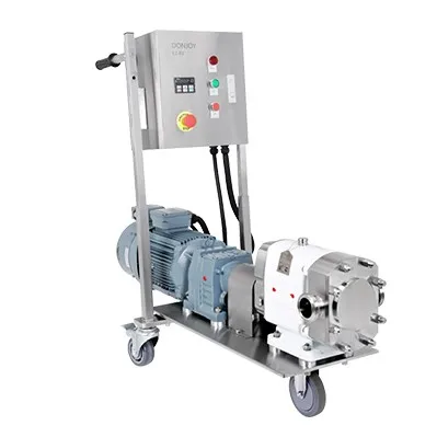 Stainless Steel Sanitation Rotary Lobe Pumps with wheels ,control box and cover
