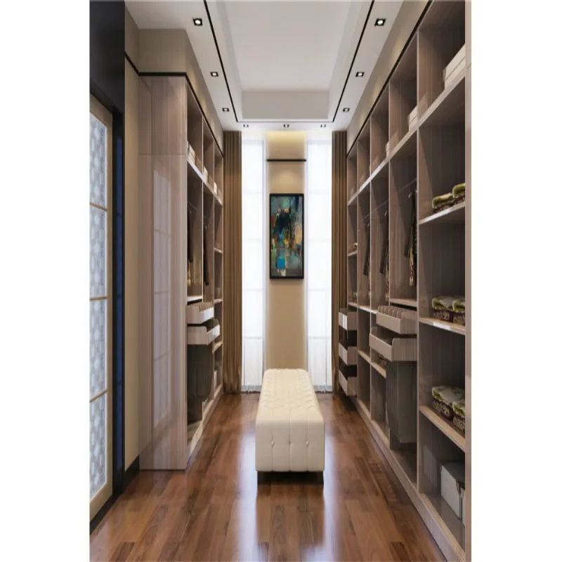 Popular style master bedroom use  Walk in Wardrobe with Drawers and led light