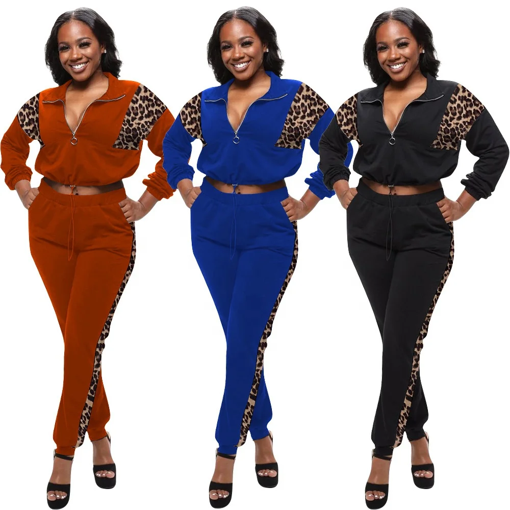 
B51147A Fall set woman casual two piece sports set women tracksuit 