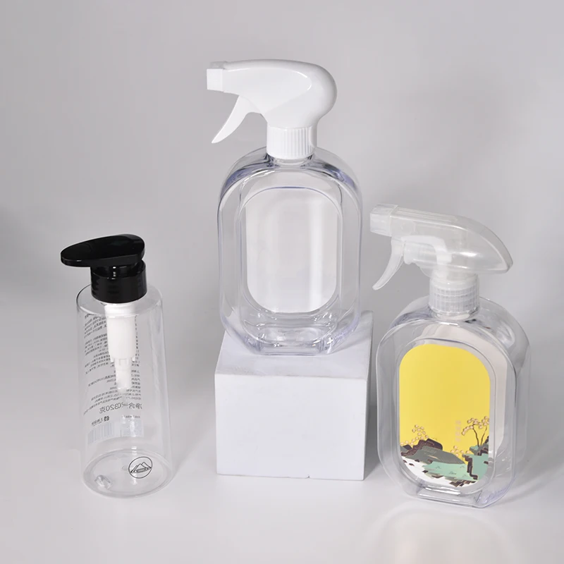 320ml Empty Plastic PET Transparent Liquid Spray bottle plastic Room Spray Bottle with Trigger Sprayer