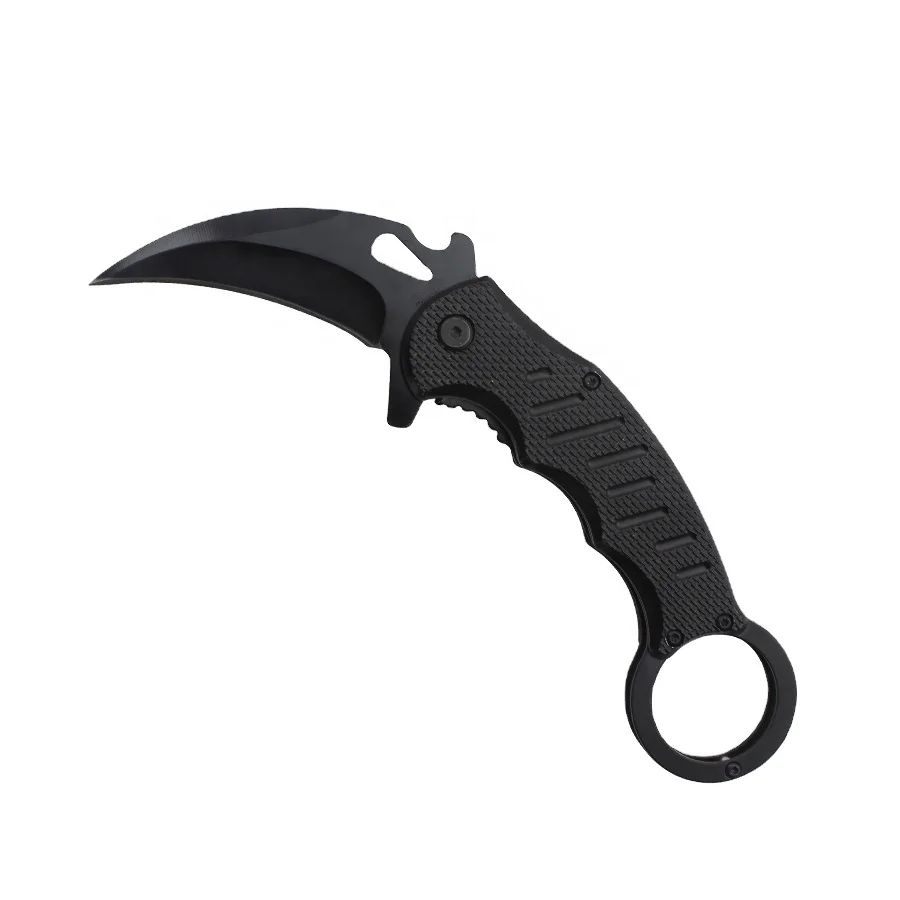 
Оптовая продажа черный тактический складной нож Karambit карманный нож с алюминиевой ручкой Csgo Военный нож 