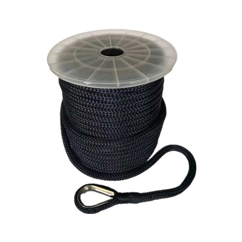 Якорная леска/веревка, морская веревка, двойная плетеная нейлоновая веревка, нейлоновые док-линии