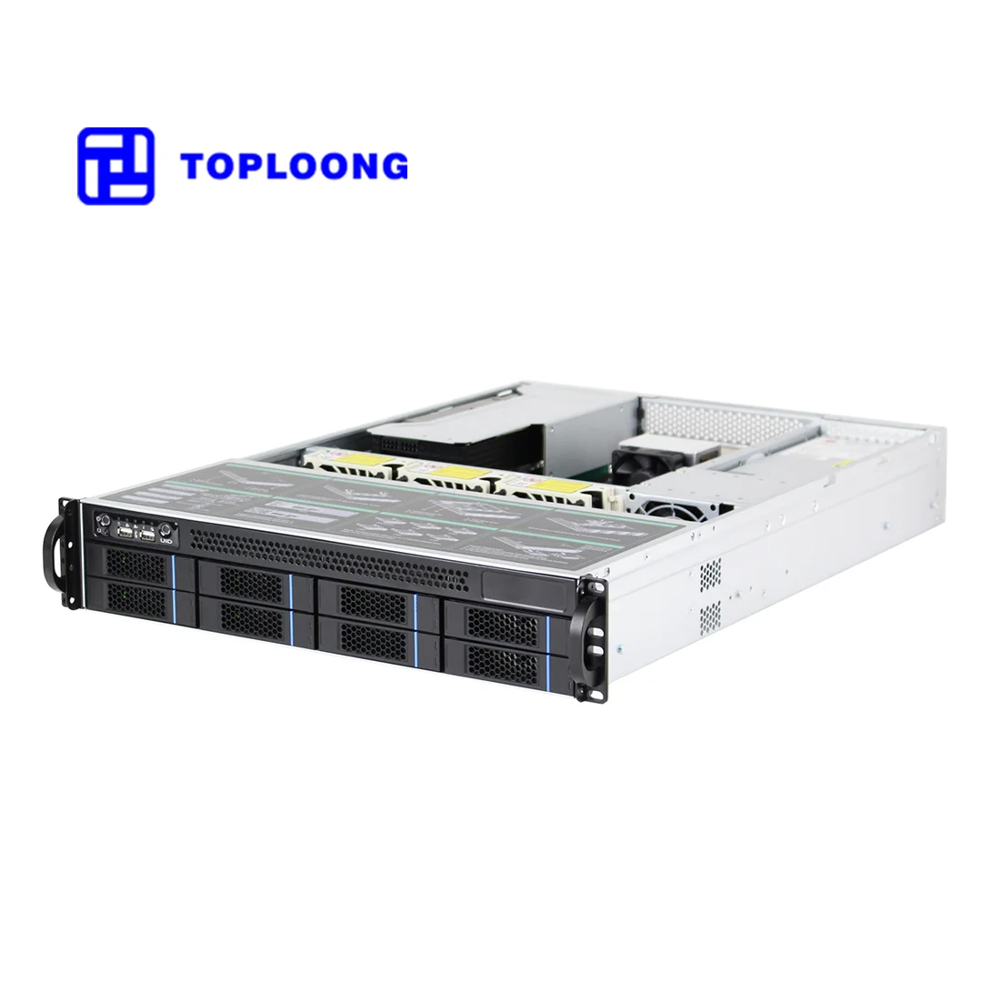 S265-08H Oem 19 Inch 2U 8 Hdd Hot Swap Rackmount E-Atx Computer Cabinet 3.5 Inch Hdd Bay Storage Server Case Chassis