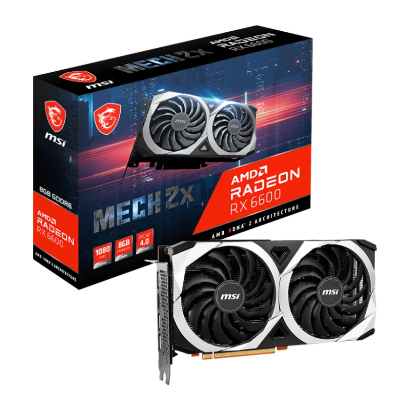 In Stock Radeon RX 6600 XT RX 6600 MECH 2X 8GB GDDR6 Used Gaming Graphics Card