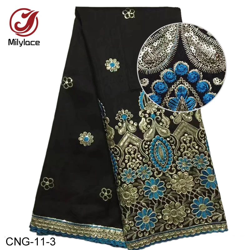 New arrive african embroidery wedding dress george fabrics lace wholesale with sequins