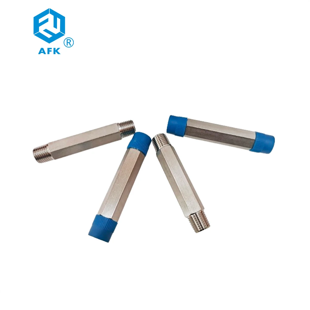 AFKLOK 1/4 Inch Male NPT Stainless Steel Forged Square Long Hex Nipple Pipe Fitting with OEM & ODM Support