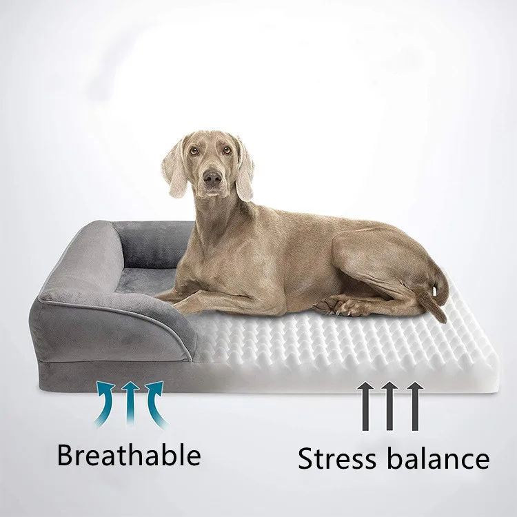 Doe Pet Dog Pet Bed Hot Selling Luxury Egg Crate Waterproof Memory Foam Orthopedic Removable Washable Cover Dog Bed for Pet