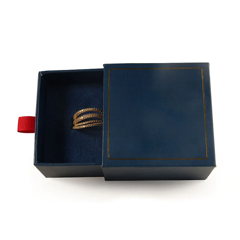 F.S.D Luxurious High Quality Custom Printing Drawer Jewelry Packaging Box Custom Logo Paper Jewelry Box On Top And Bottom