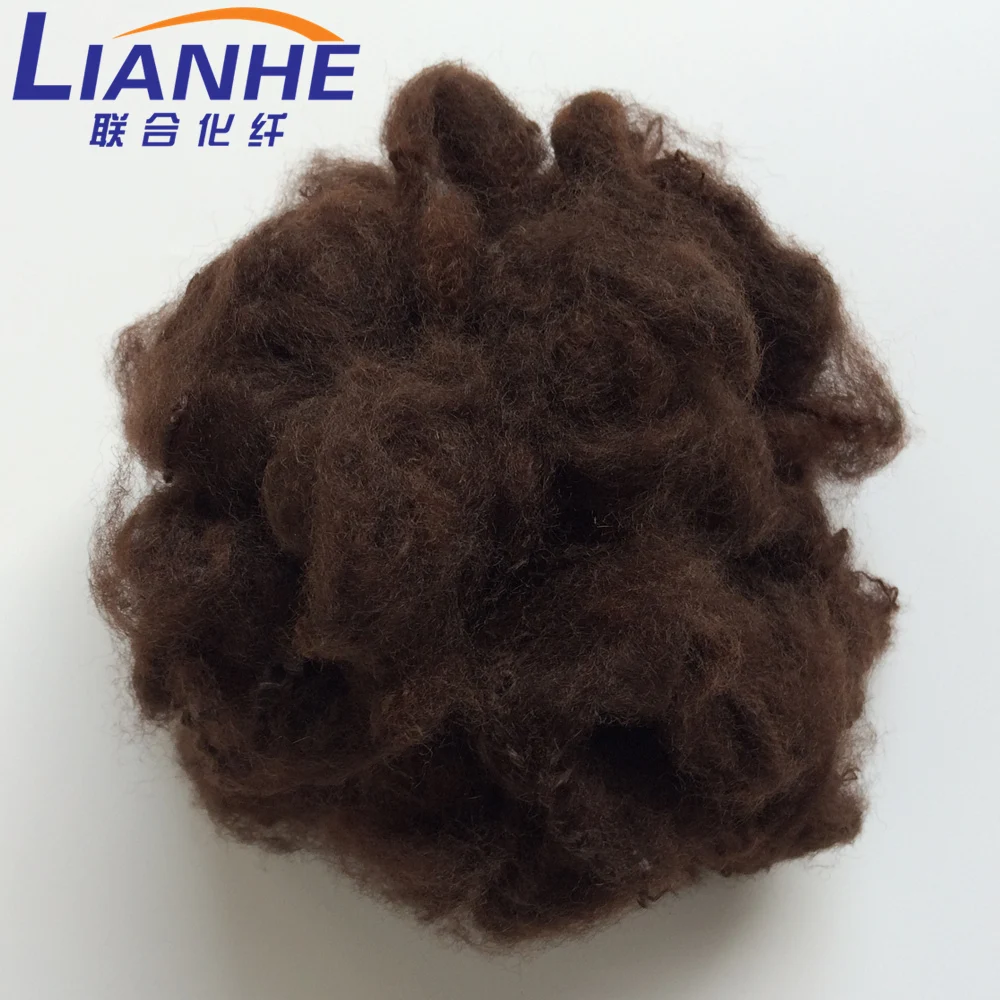 regenerated 3D or 6D olive shade solution dope dyed psf fiber for geotextiles