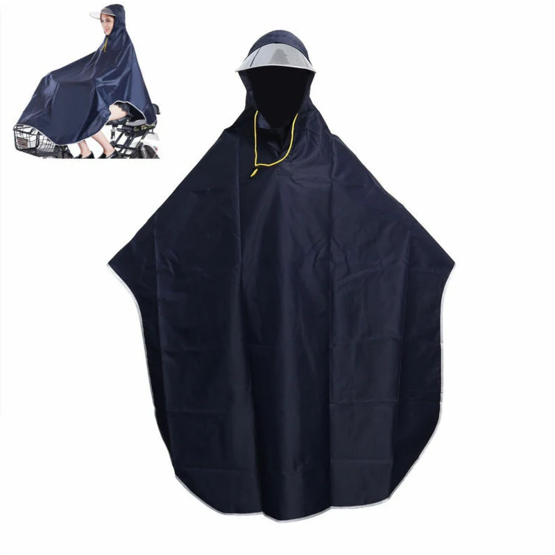 Custom logo Foldable 100% polyester backing water-resistant breathable  motorcycle rain poncho in black