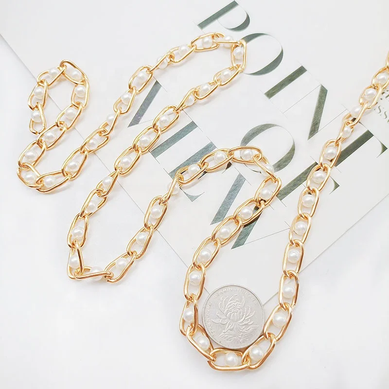 Low Price Imitation Pearl Bead Handle Chain Short Handbag Purse Chain Replacement handbag Bag pearl Chain
