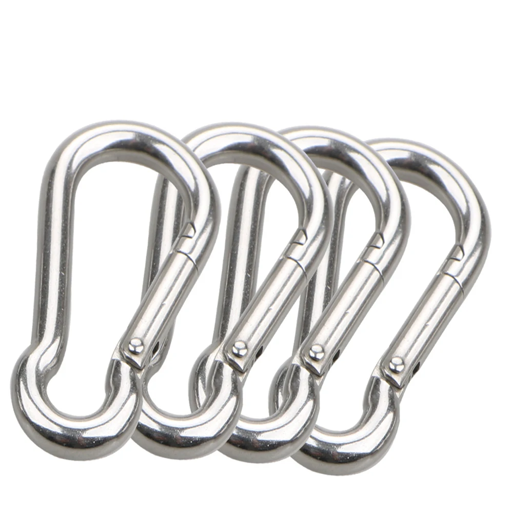 Wholesale Outdoor Hardware Rigging 304 Stainless Steel Carabiner Safety Buckle Small Spring Snap hook