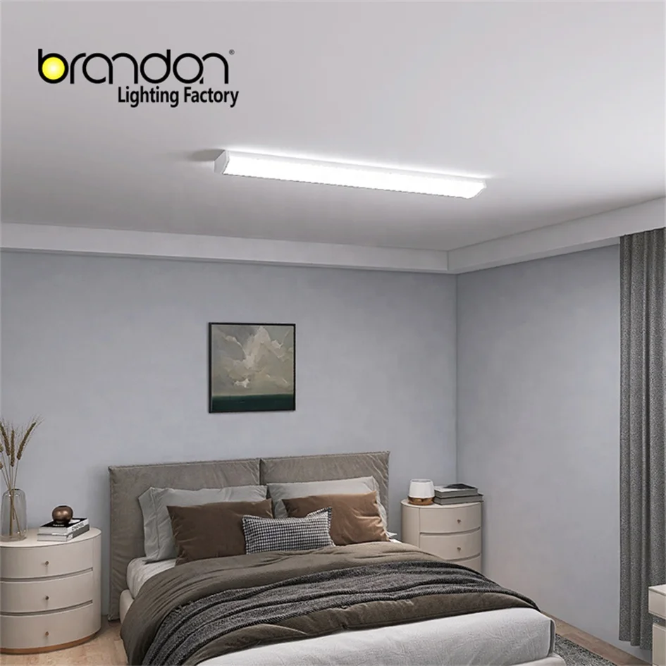 Brandon 20W 40W Led Flat Tube Led Batten Light Architectural Ce Dlc Ul Suspended Linear Light For Office Coffee Shop
