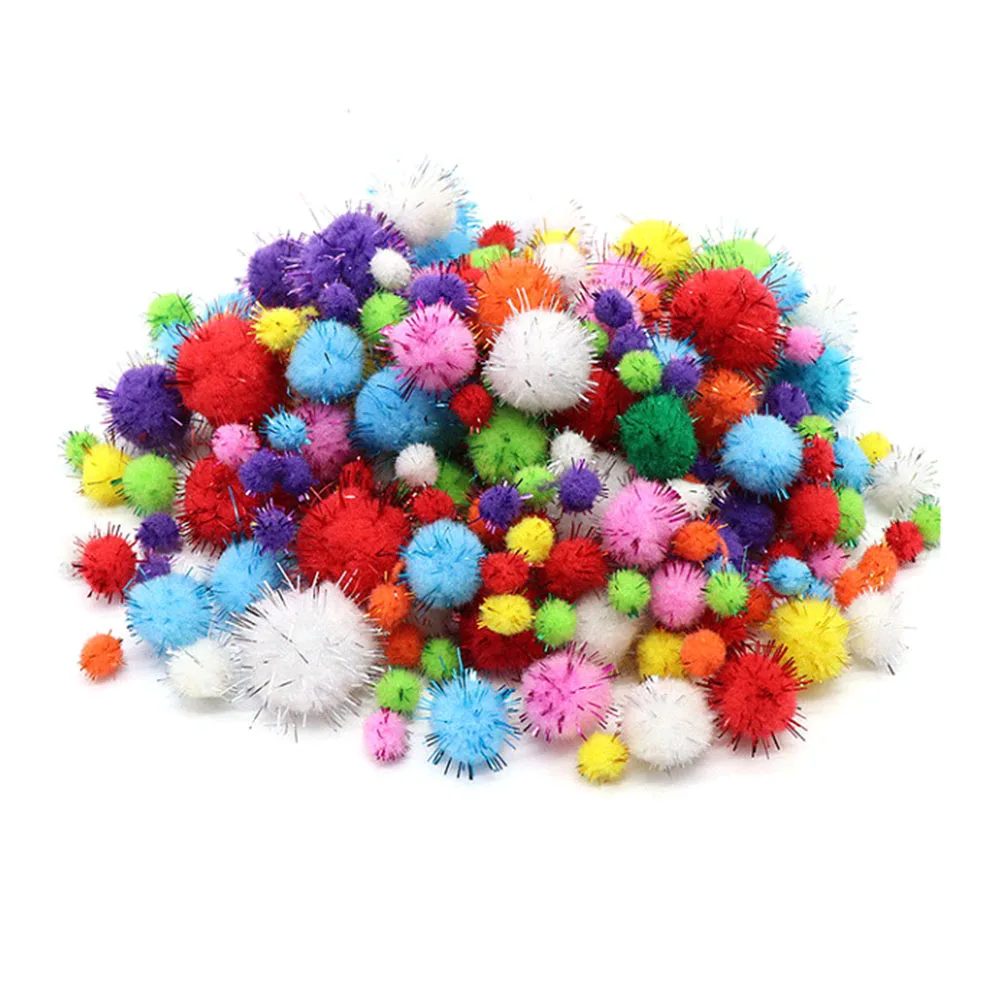 Блестящий помпон 10/15/20/25/30 мм Пушистый Плюшевый ремесло помпоны «сделай сам» шар для Рождественского украшения детские игрушки аксессуары кукол