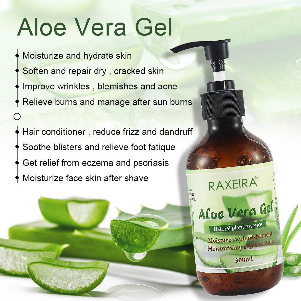 New Wholesale Organic Aloe Vera Gel 100% Pure Plant Natural Moisturizer Soothing Hydrating Skin Care Aloe Vera Gel
