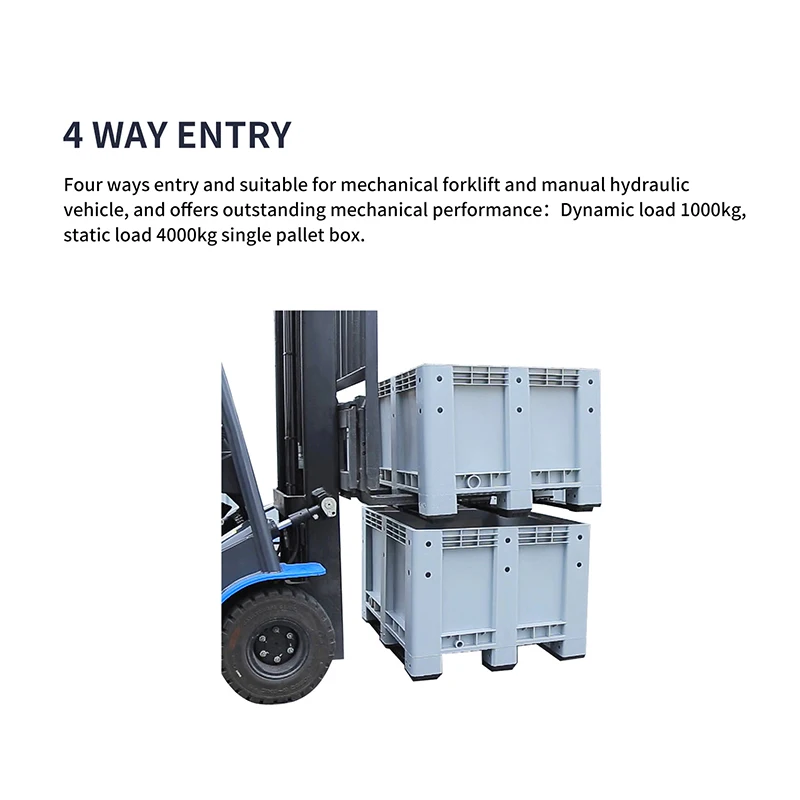 Large 800x600  Spare Shipping Rigid Plastic Solid Side Pallet Box Storages Packaging For  Corn Storage