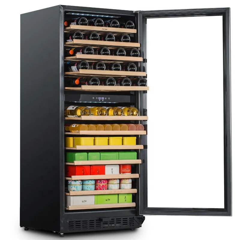 Factory Custom 92 Bottles Seamless Door Frame Stainless Steel Wine Bottle Cooler Wine Coolers Build In For Sale